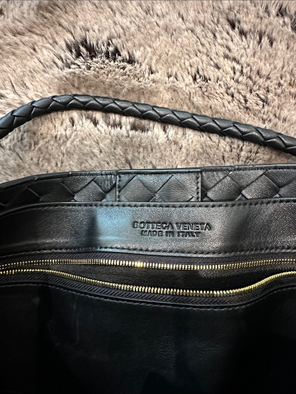 XL Woven Leather “bottega Veneta andiamo” style Tote Bag in Black - Picture 3 of 4